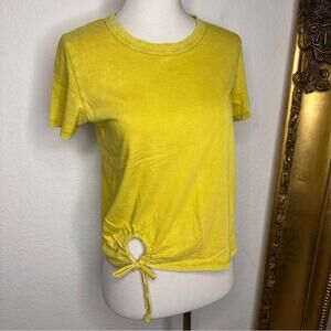 NWT Aerie Citrine Cotton Side-Tie Short Sleeve Top Size Small $29.95